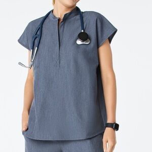 FIGS Rafaela Oversized heather denim Scrub Top